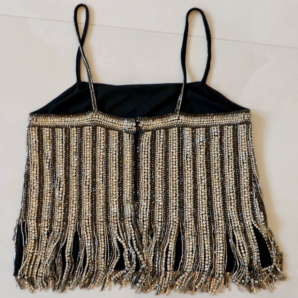 ALICE + OLIVIA CHI EMBELLISHED FRINGE TANK - Picture 15 of 15